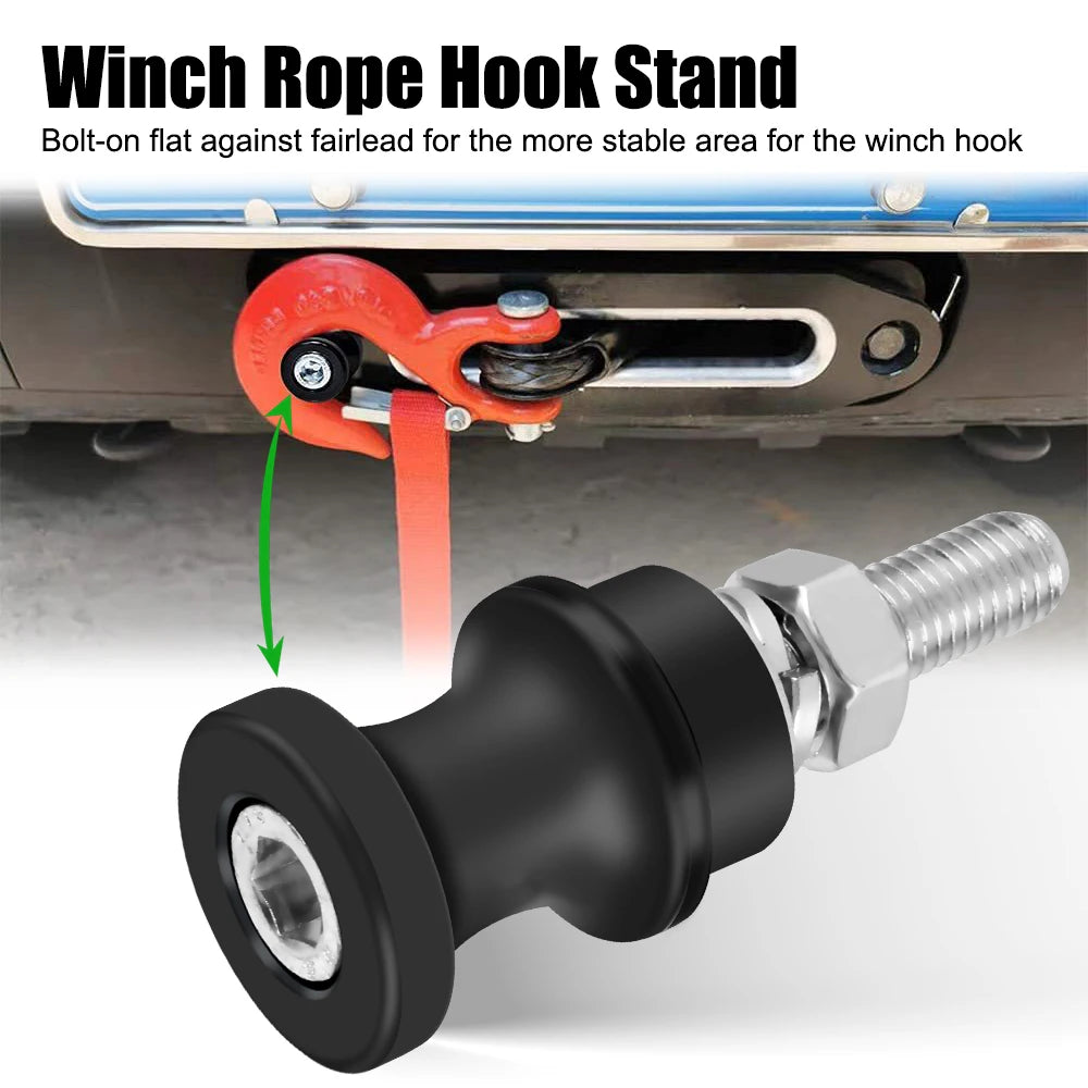 Aluminum Alloy Winch Rope Hook Stand – 10mm Bolt-On Fairlead Winch Hook Stand Axl