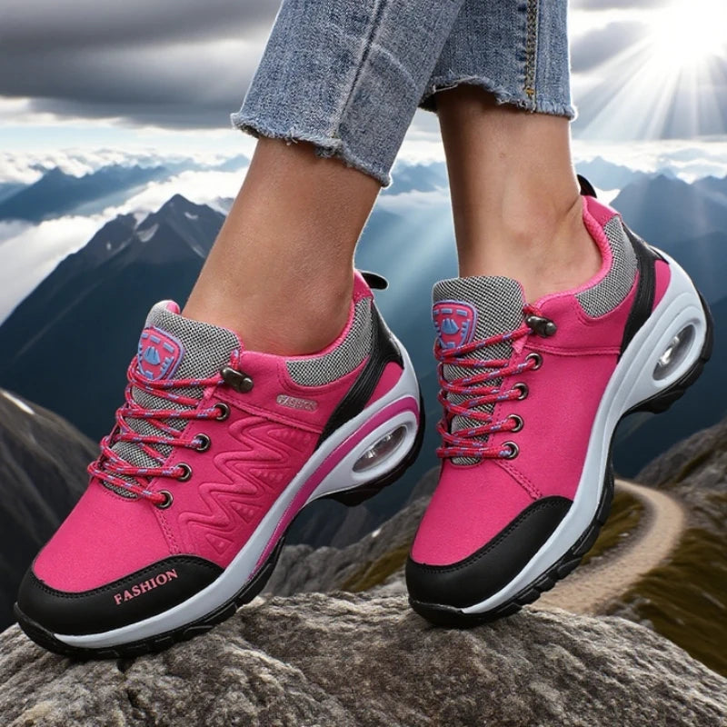 AZGB Women's Vulcanized Sneakers – Breathable Anti-Slip Shoes Women's Sneakers Axl Rosy Red 40