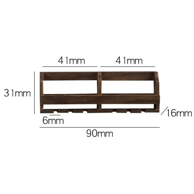 Wooden Mini Wine Rack Figurine – Dollhouse Shelf Ornament Decorative Figurine Axl Walnut Wood Color