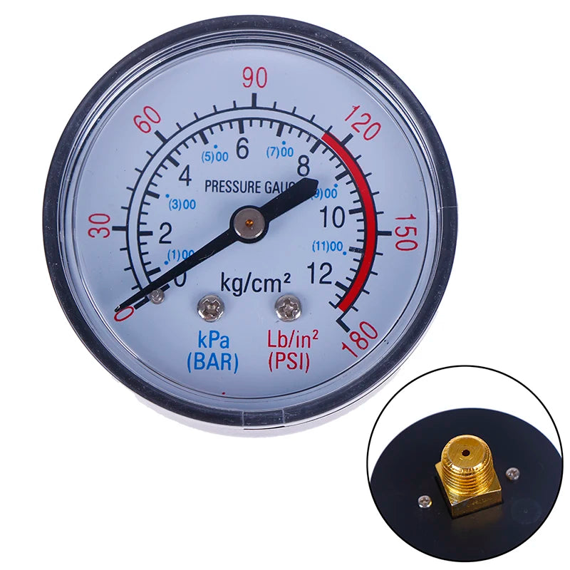 Air Compressor Pressure Gauge 0–180 PSI 12 Bar | 1/4 BSP Pressure Gauge Axl