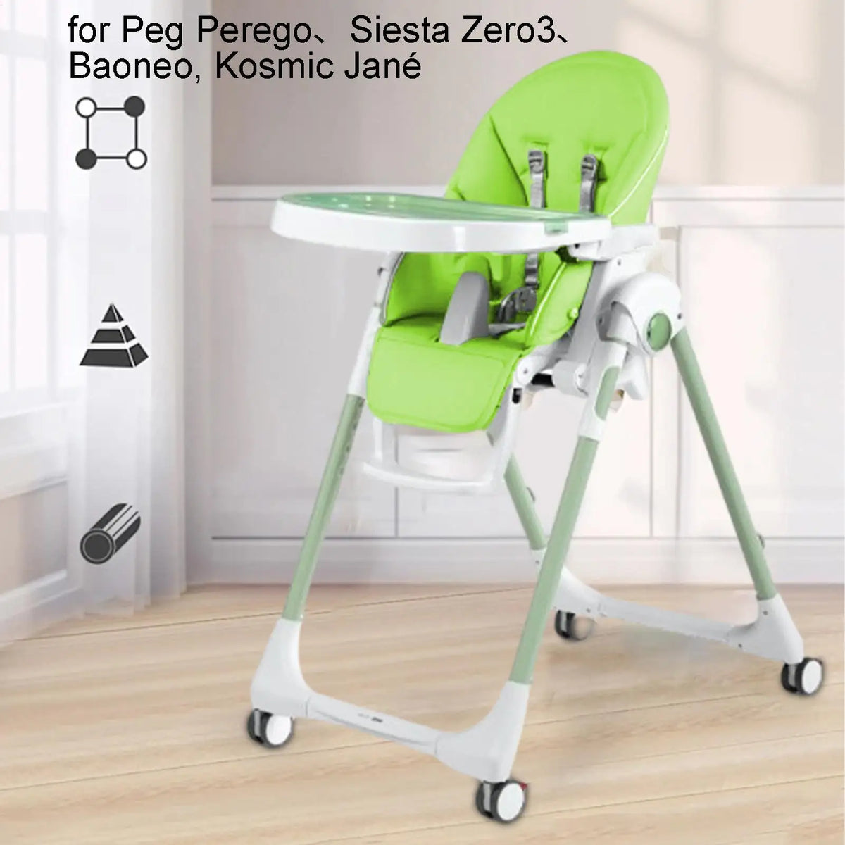 Kids High Chair Cushion – PU Leather Padded Seat Cover High Chair Cushion Axl