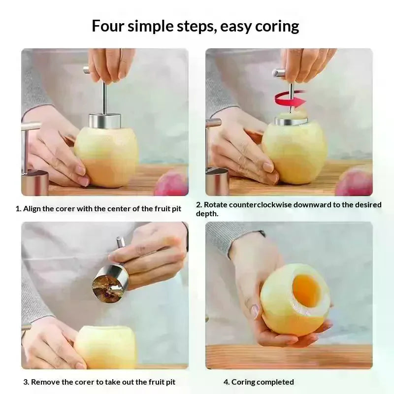 Stainless Steel Fruit Corer – Apple & Pear Core Remover Fruit Corer Tool Axl
