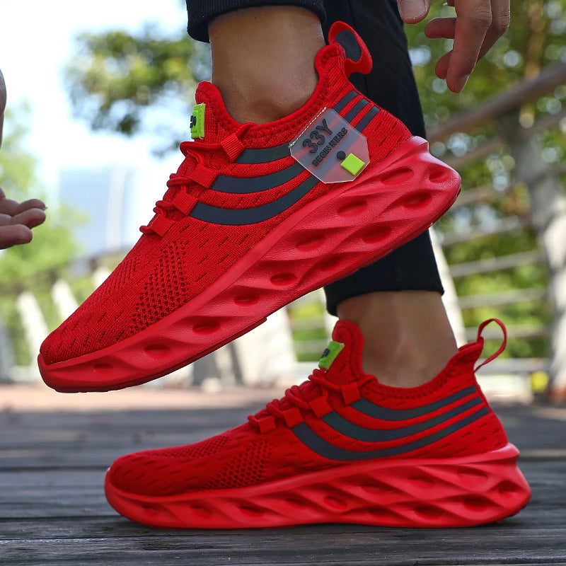 Men's Color Shift Stripe Sneakers | Lightweight Running Shoes Men's Sneakers Axl