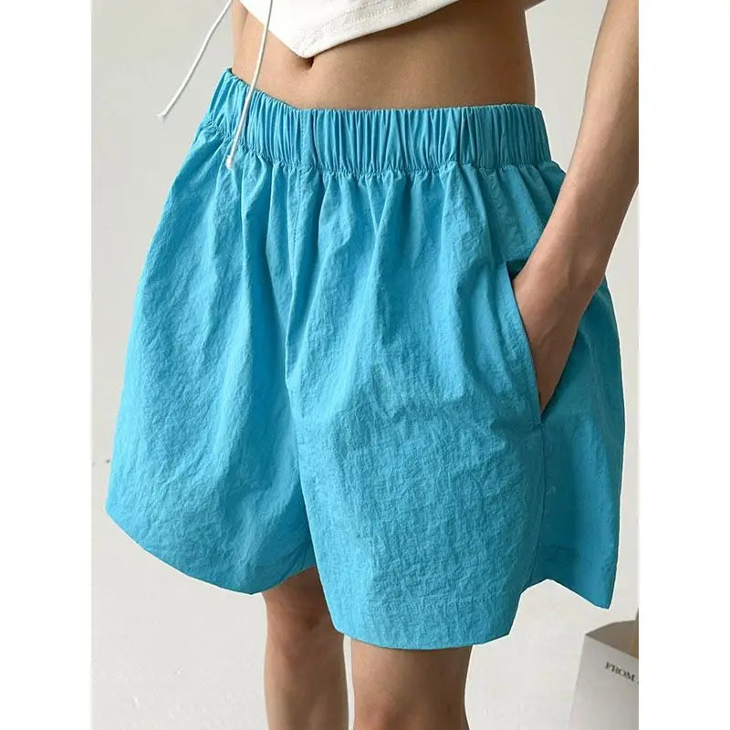 Women's Quick-Dry Wide Leg Beach Shorts – Elastic Waist S–2XL Women's Shorts Axl Lake blue XL