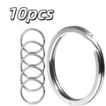 10-Pack 304 Stainless Steel Key Rings – 2.54cm Flat Split Rings Stainless Steel Key Rings Axl 10pcs