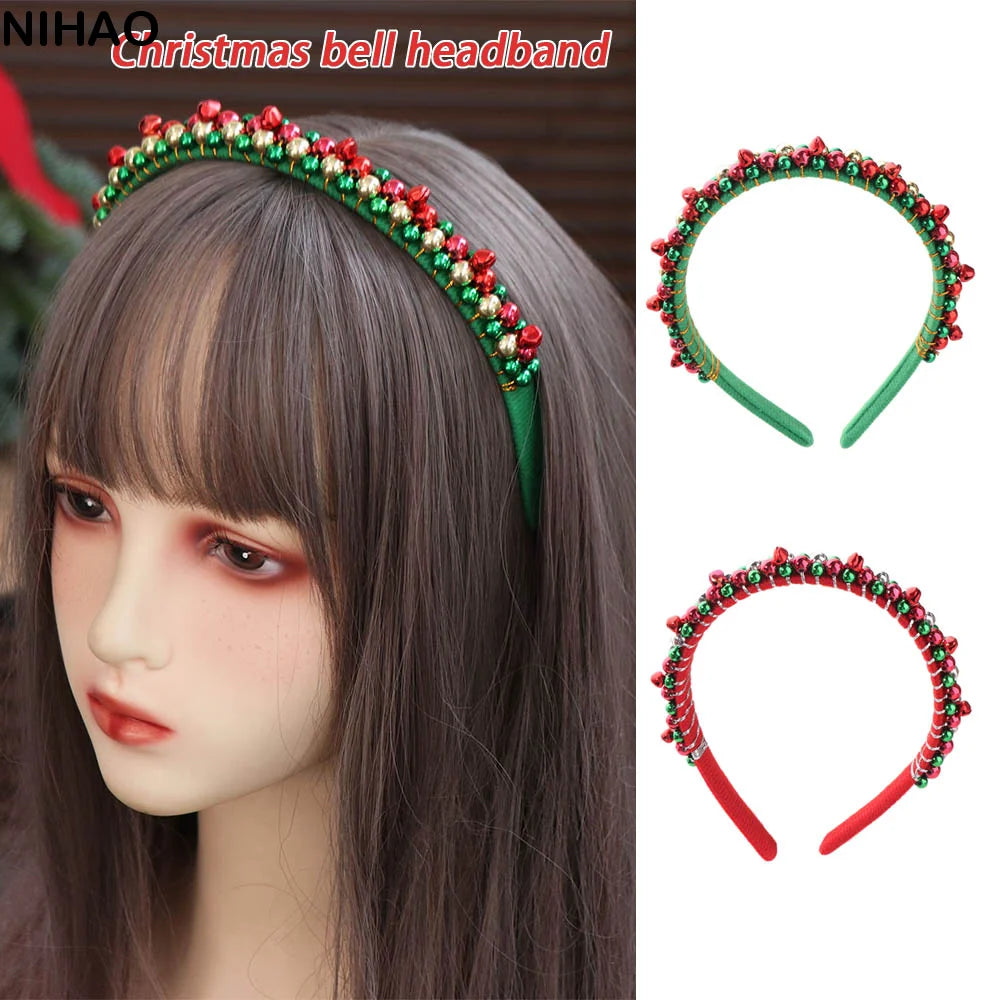 Christmas Jingling Bell Headband – Festive Xmas Party Hairband Holiday Headband Axl Green