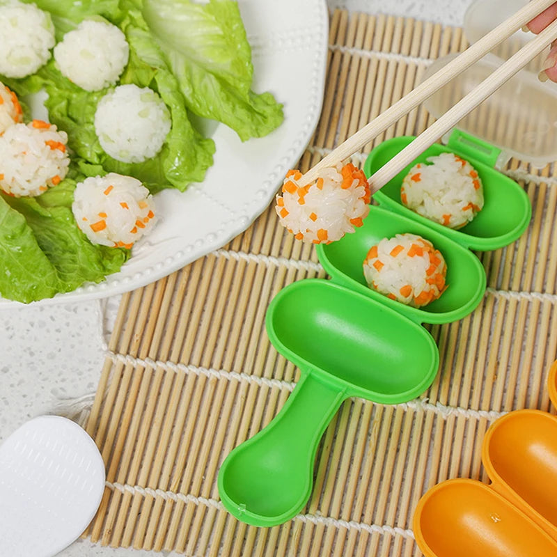 3-in-1 Rice Ball Shaker Mold – Onigiri & Sushi Maker Sushi Rice Mold Axl