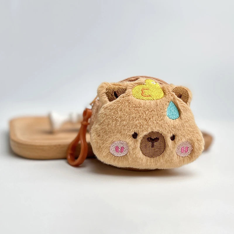 Capybara Plush Coin Purse – Cute Mini Zipper Wallet Keychain Plush Coin Purse Axl