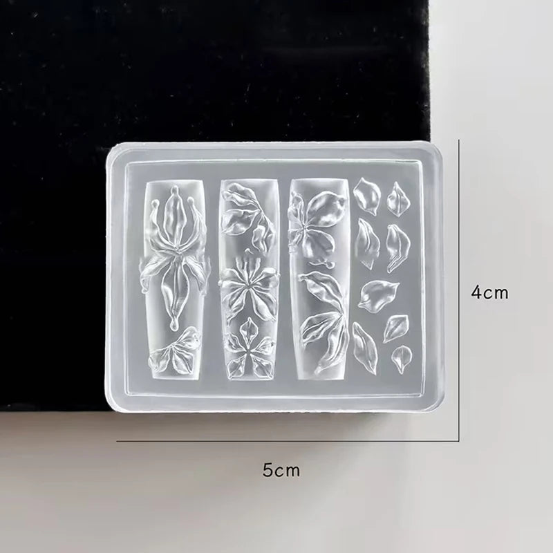 3D Ice Crystal Flower Silicone Nail Art Mold – DIY Acrylic Nail Art Mold Axl A1