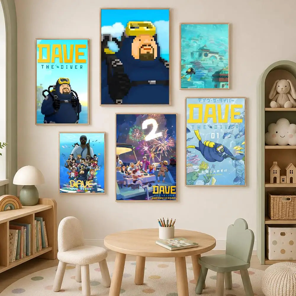 Dave the Diver Self-Stick HD PVC Wall Art Poster – Waterproof Wall Art Poster Axl