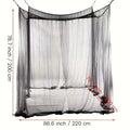 Square Canopy Mosquito Net – King, Queen & Twin Bed Sizes Bed Canopy Net Axl Black