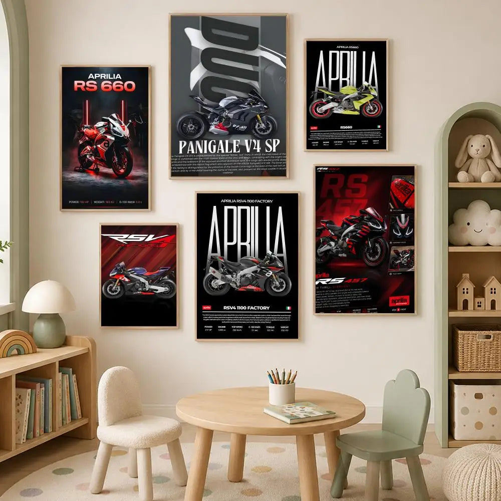 Aprilia Self-Stick HD PVC Wall Art Poster – Waterproof Decor Wall Art Poster Axl
