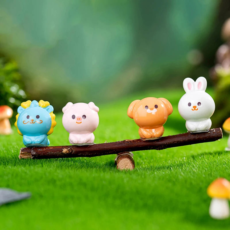Miniature Chinese Zodiac Figurines – Resin Garden & Desk Decor Miniature Figurine Set Axl