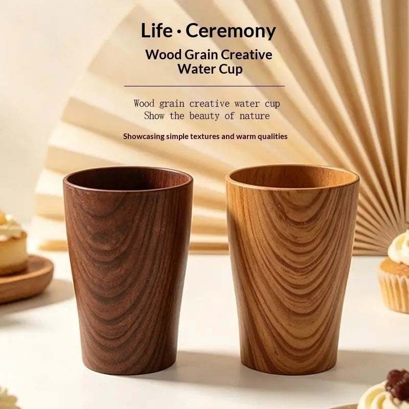 Imitation Wood Grain Mug – Vintage Handmade Coffee & Tea Cup Decorative Drinkware Mug Axl