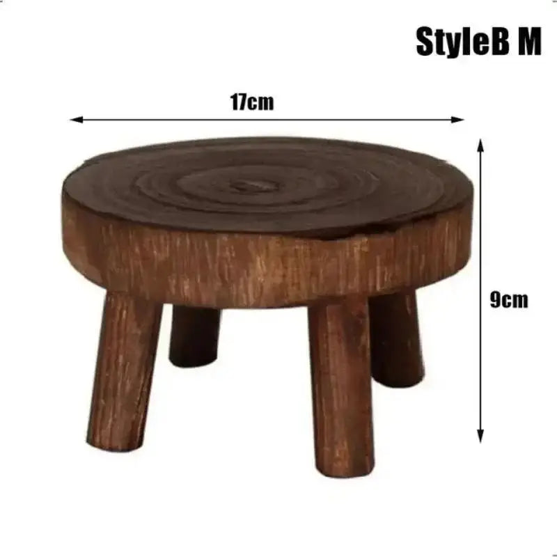 Wooden Plant Stand – Solid Wood Flower Pot Holder S/M/L Wooden Plant Stand Axl B M
