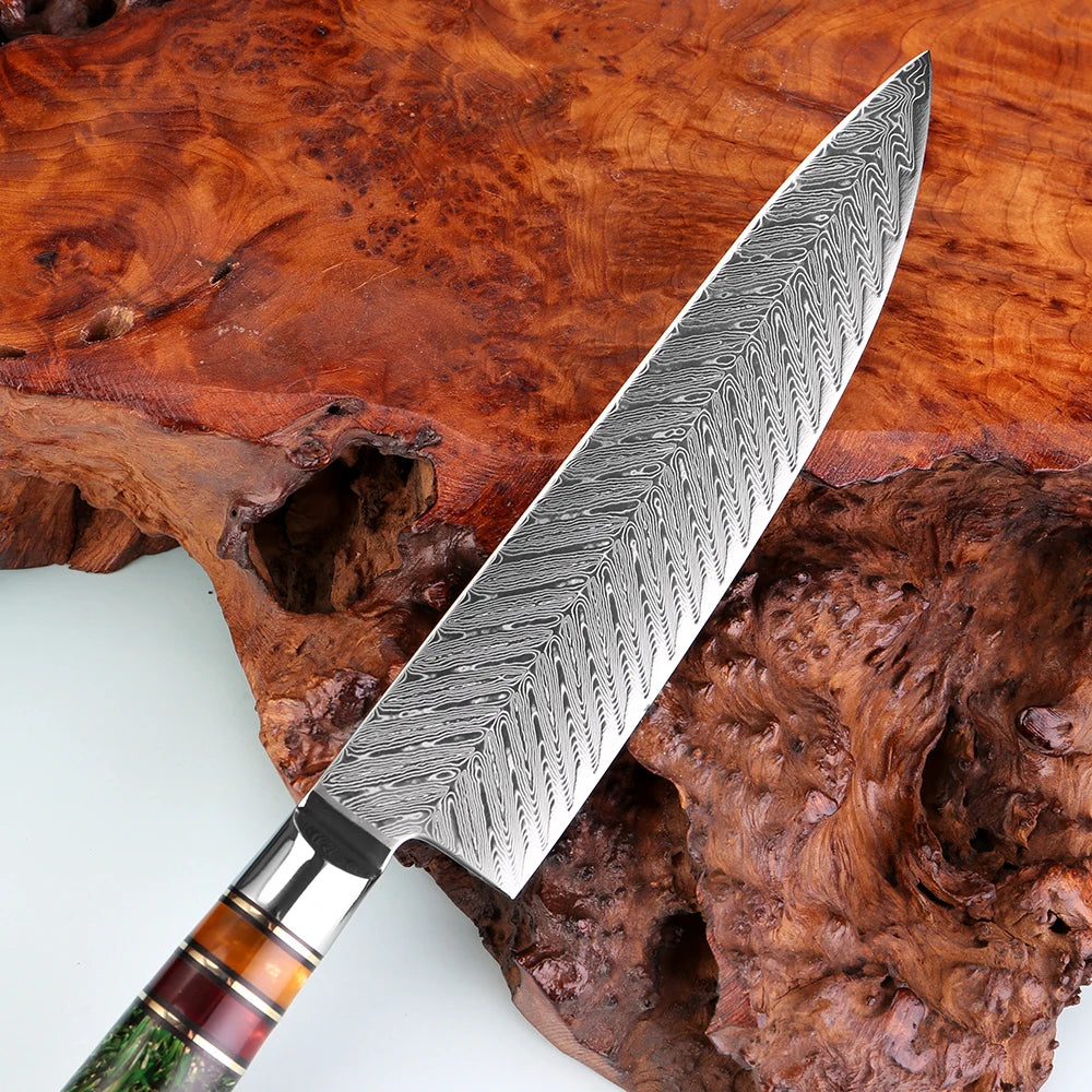 XITUO 8" Damascus Steel Chef Knife – Gyuto Kitchen Knife Damascus Chef Knife Axl