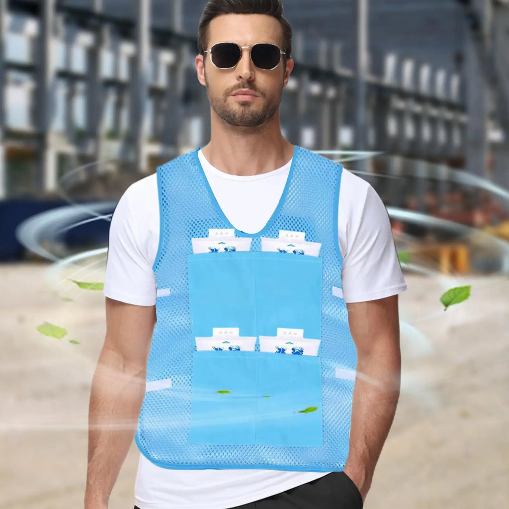 Ice Cooling Vest with 8 Ice Packs – Outdoor Work & Sports Ice Cooling Vest Axl