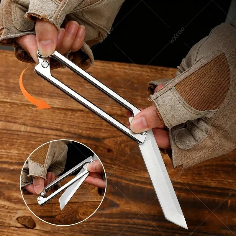 WXCOO Folding Stainless Steel Pocket Knife – Portable Kitchen Tool Folding Pocket Knife Axl