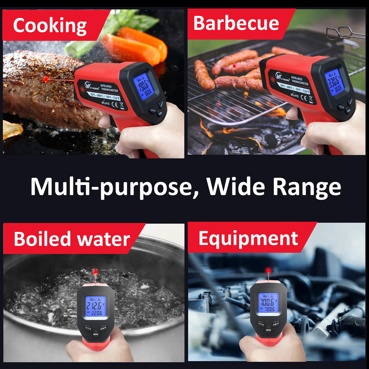 Digital Infrared Thermometer Gun | Non-Contact -50~380°C LCD Infrared Thermometer Gun Axl