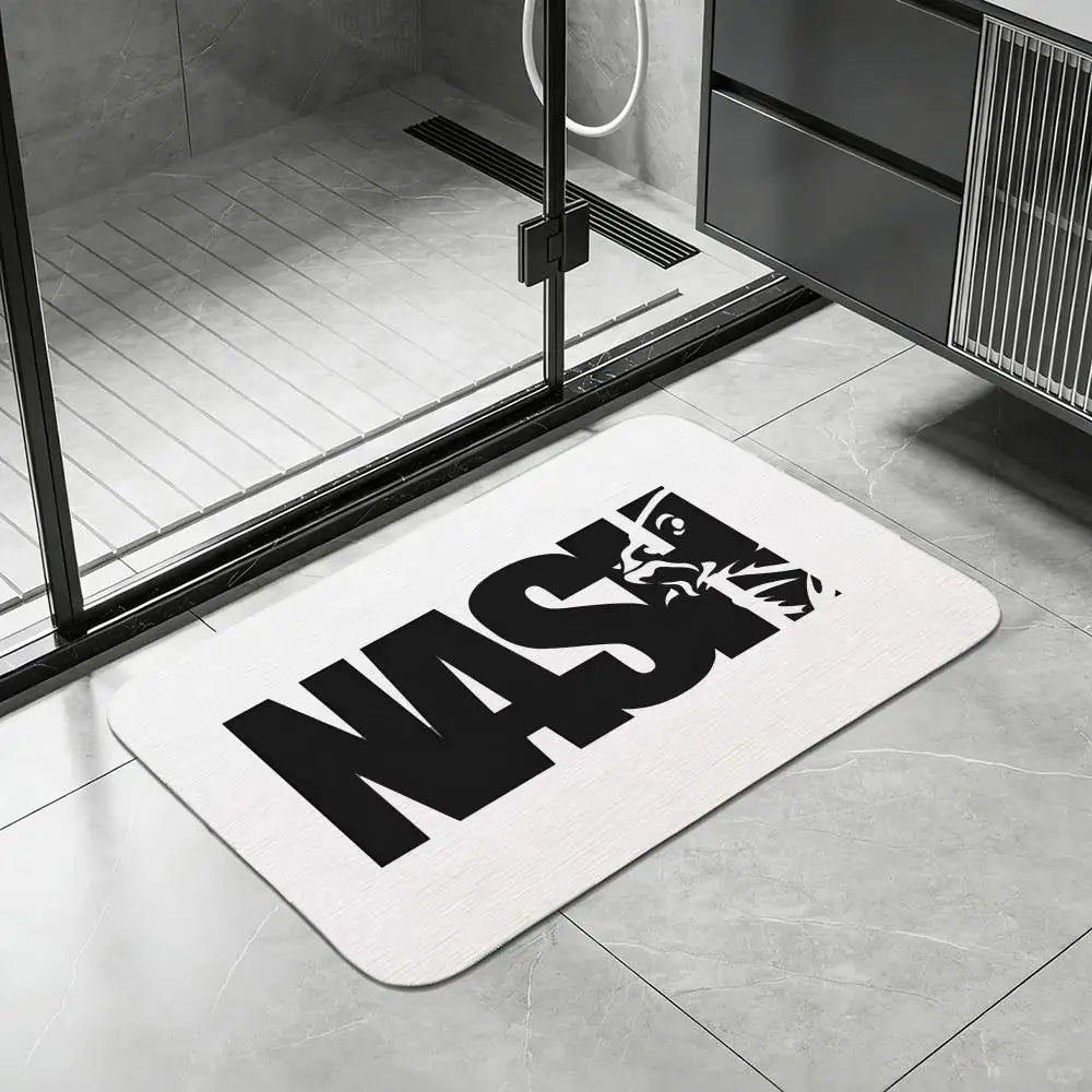 Fishing Logo Diatomite Bath Mat – Quick Dry & Anti-Slip Diatomite Bath Mat Axl White3 30x45cm