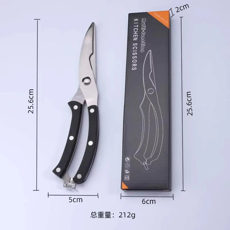 Heavy-Duty Stainless Steel Kitchen Shears | Chicken Bone Scissors Kitchen Shears Axl black