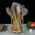 15-Piece Silicone Cooking Tool Set – Spatulas & Spoons Silicone Utensil Set Axl Gold - grey