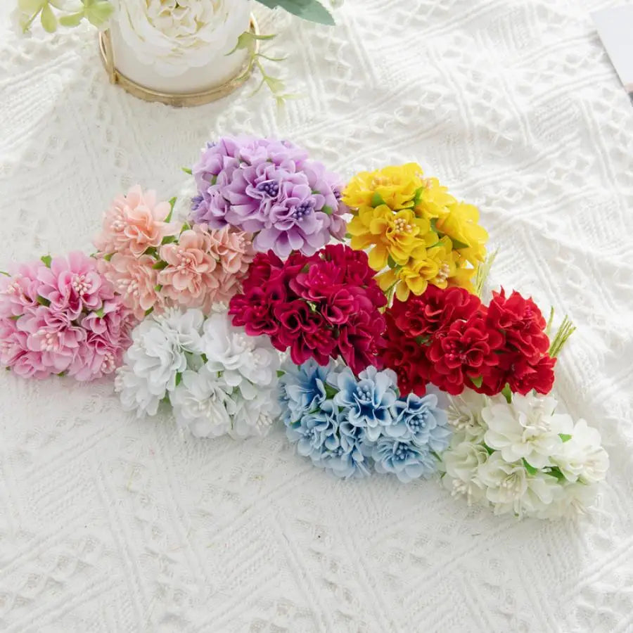 Artificial Silk Carnation Bouquet – Colorful Wedding & Home Decor Artificial Flower Bouquet Axl