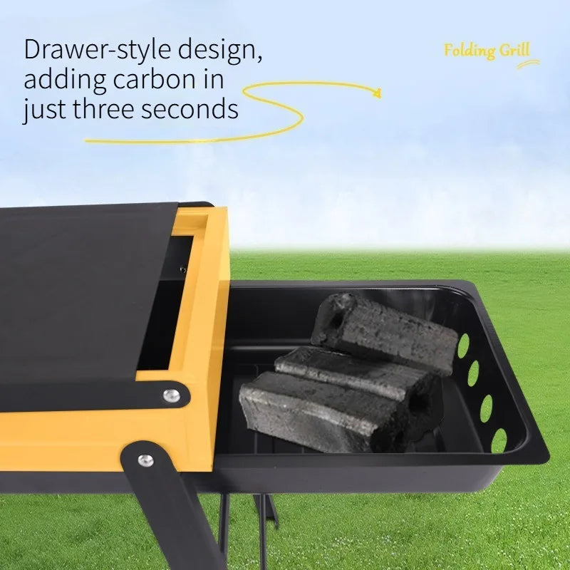 Portable Foldable Charcoal BBQ Grill – Camping & Picnic Rack Portable Charcoal Grill Axl