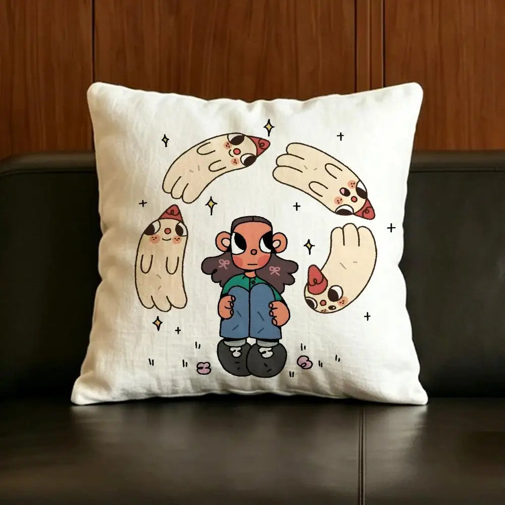 Natural Linen Cushion Cover Set | Printed Pillow Cover 6 Sizes Linen Cushion Cover Axl