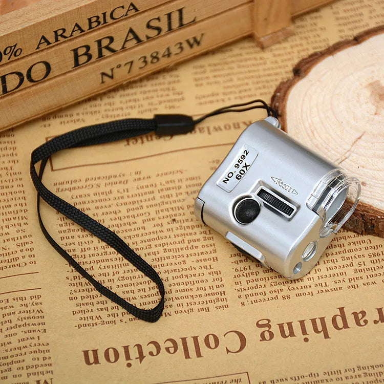 60X LED Pocket Magnifier – Jewelry Loupe & Currency Verifier Pocket Magnifier Loupe Axl 60x