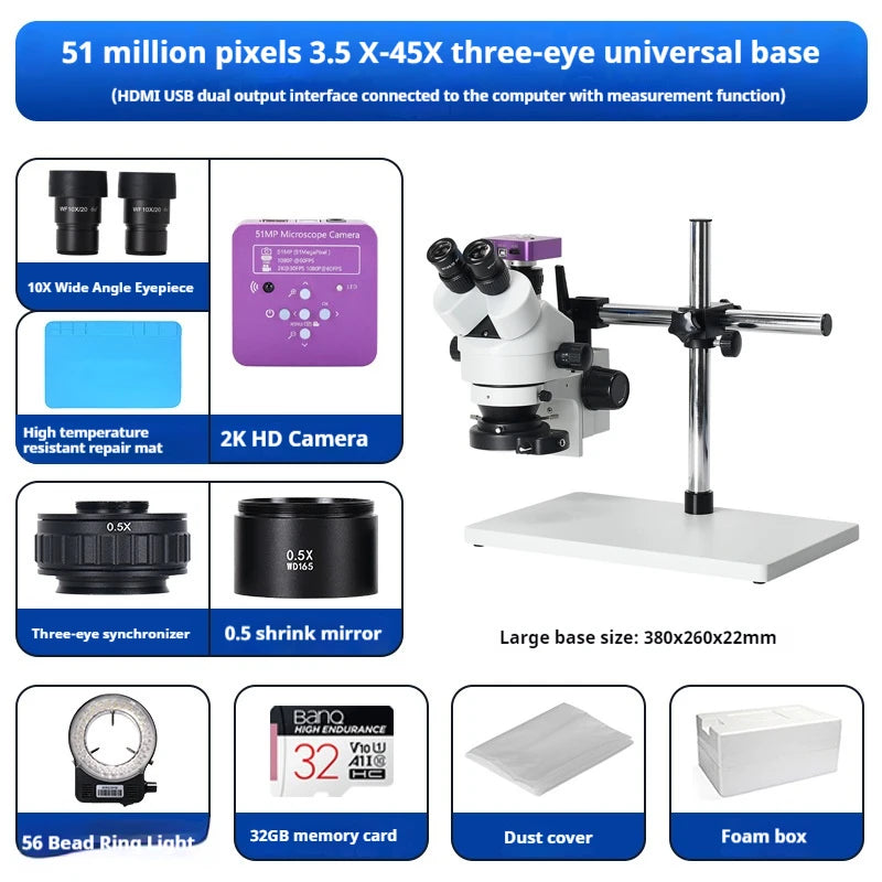 Dual Lens 7–45X Zoom Stereo Microscope | PCB & Electronics Stereo Zoom Microscope Axl 2