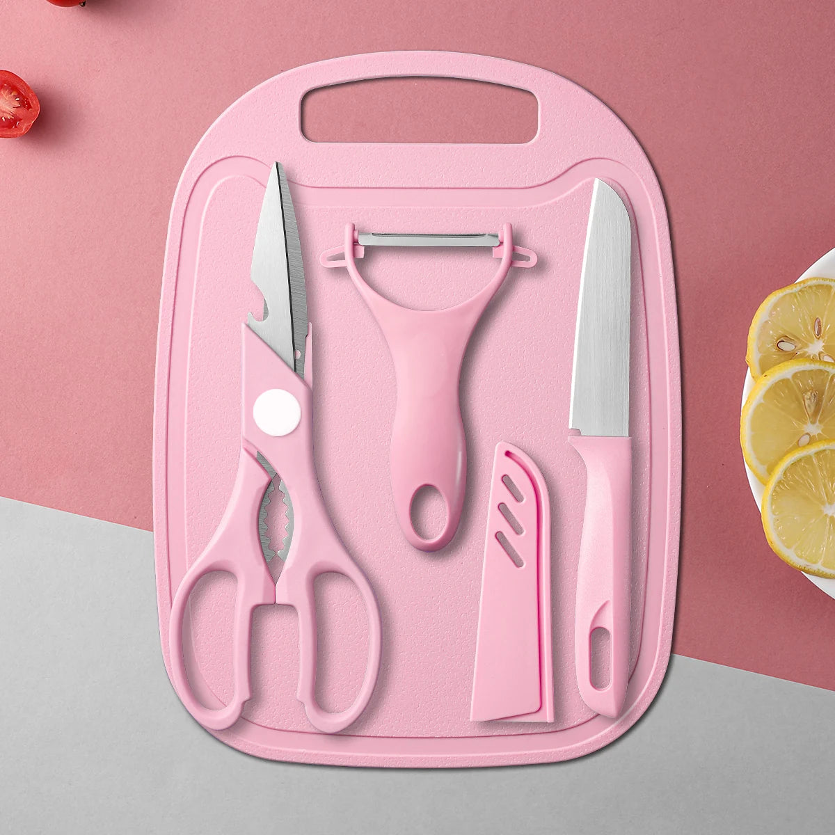 4-Piece Kitchen Tool Set – Knife, Scissors, Peeler & Board Kitchen Tool Set Axl 1pcs