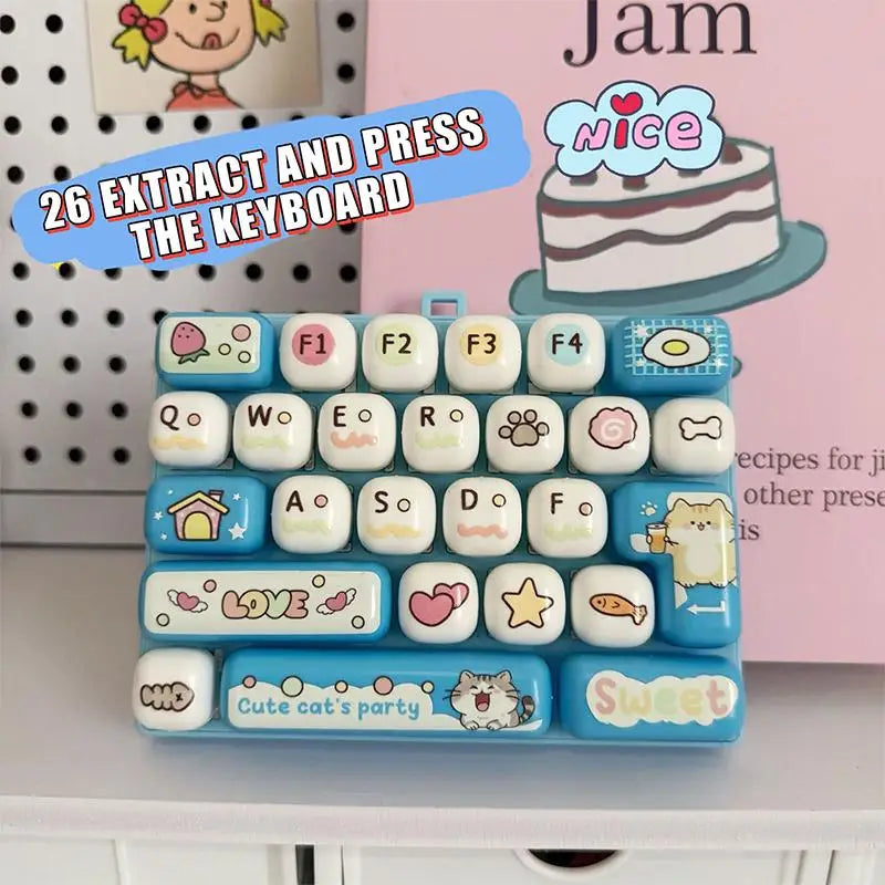 Mini 26-Key Mechanical Fidget Keyboard Toy – Cute Desk Gift Fidget Keyboard Toy Axl