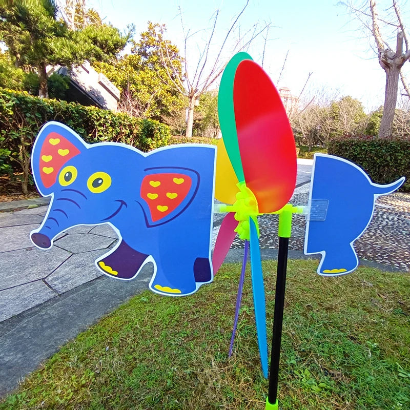3D Animal Cartoon Windmill Toy – Kids DIY Decoration Set Kids Windmill Toy Axl Elephant