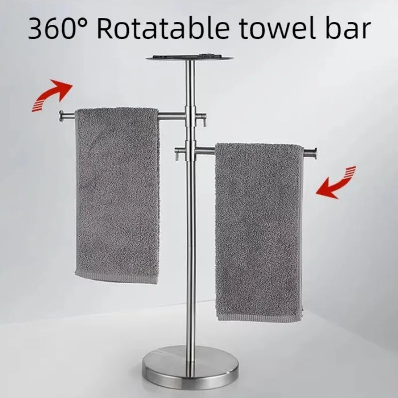 Rotating Stainless Steel Freestanding Towel Rack | Modern Bath Standing Towel Rack Axl