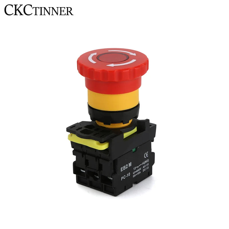22mm Mushroom Cap Emergency Stop Rotary Switch 10A 660V Lamp Emergency Stop Switch Axl