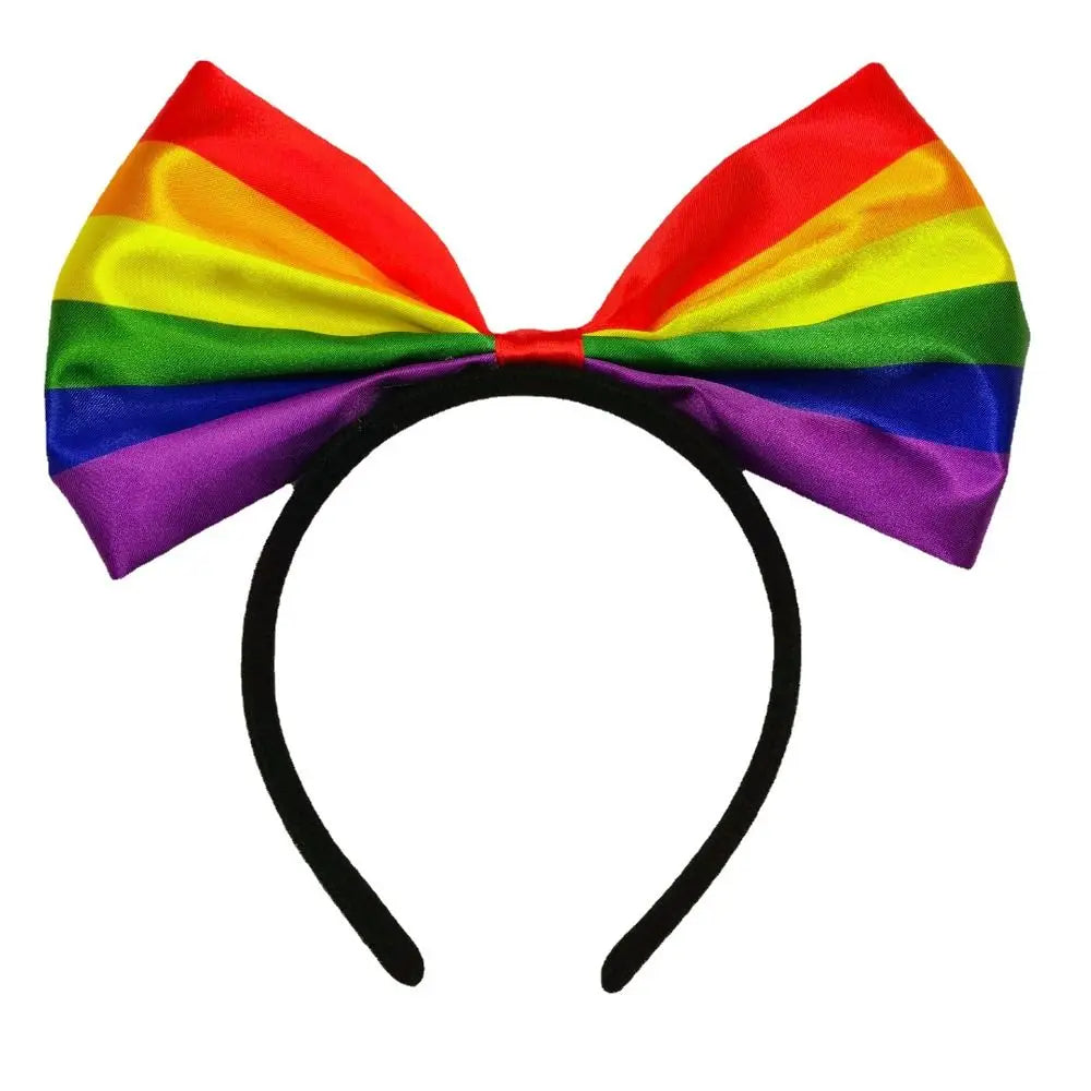 Rainbow Bow Headband – Colorful Fabric Hair Hoop for Parties Bow Hair Headband Axl 6 colors