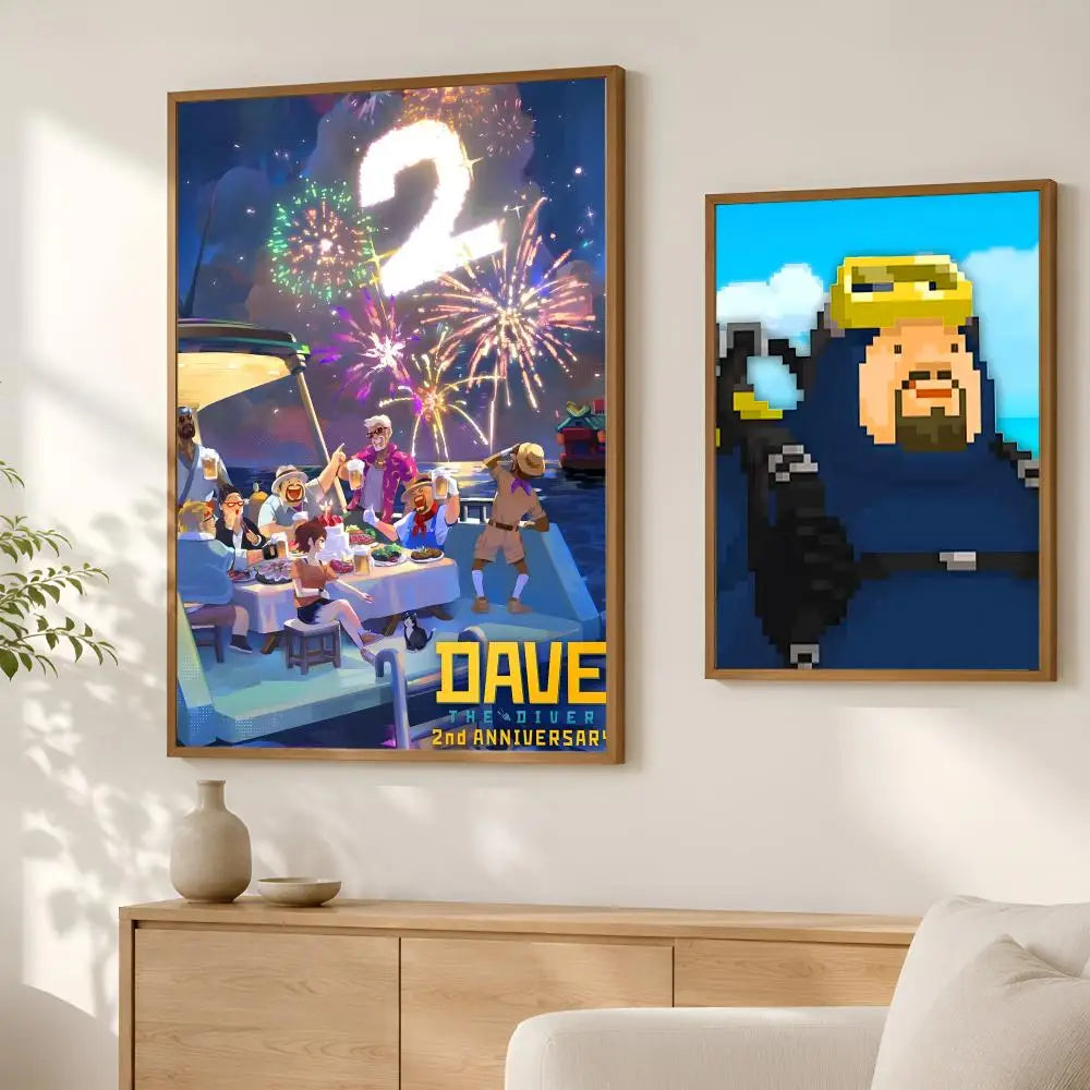 Dave the Diver Self-Stick HD PVC Wall Art Poster – Waterproof Wall Art Poster Axl