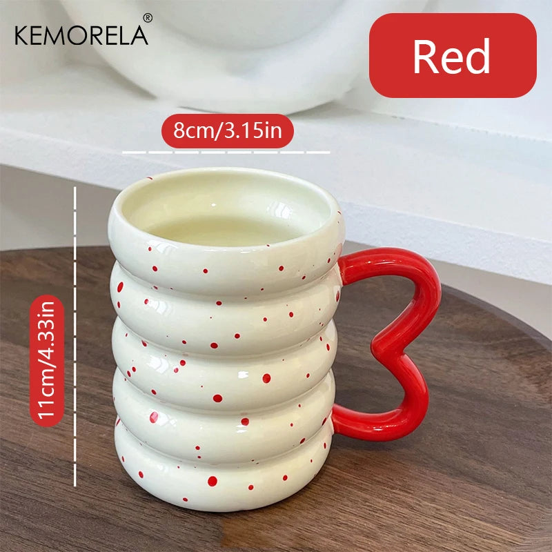 KEMORELA Caterpillar Ceramic Mug – Cute Coffee & Tea Cup Ceramic Novelty Mug Axl Red