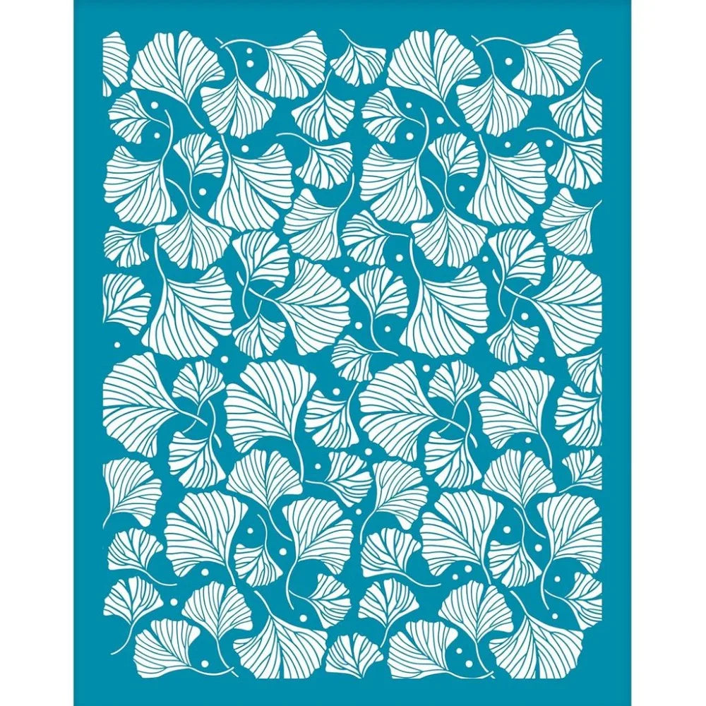 Ginkgo Leaf Silk Screen Stencil – 4x5" Reusable Clay Stencil Craft Stencil Axl AECH04-18937