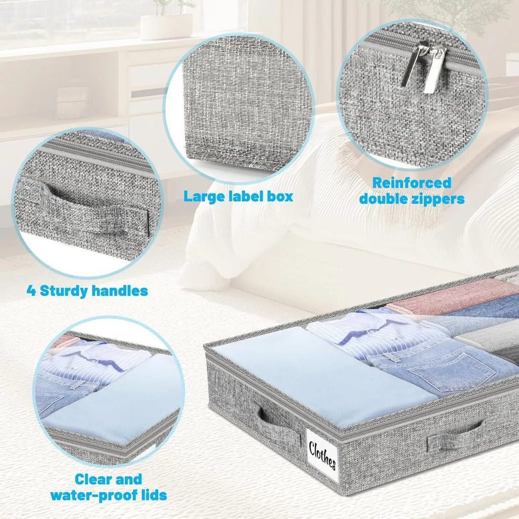 Under Bed Storage Containers – Large Foldable Bins for Bedding Under Bed Storage Bin Axl