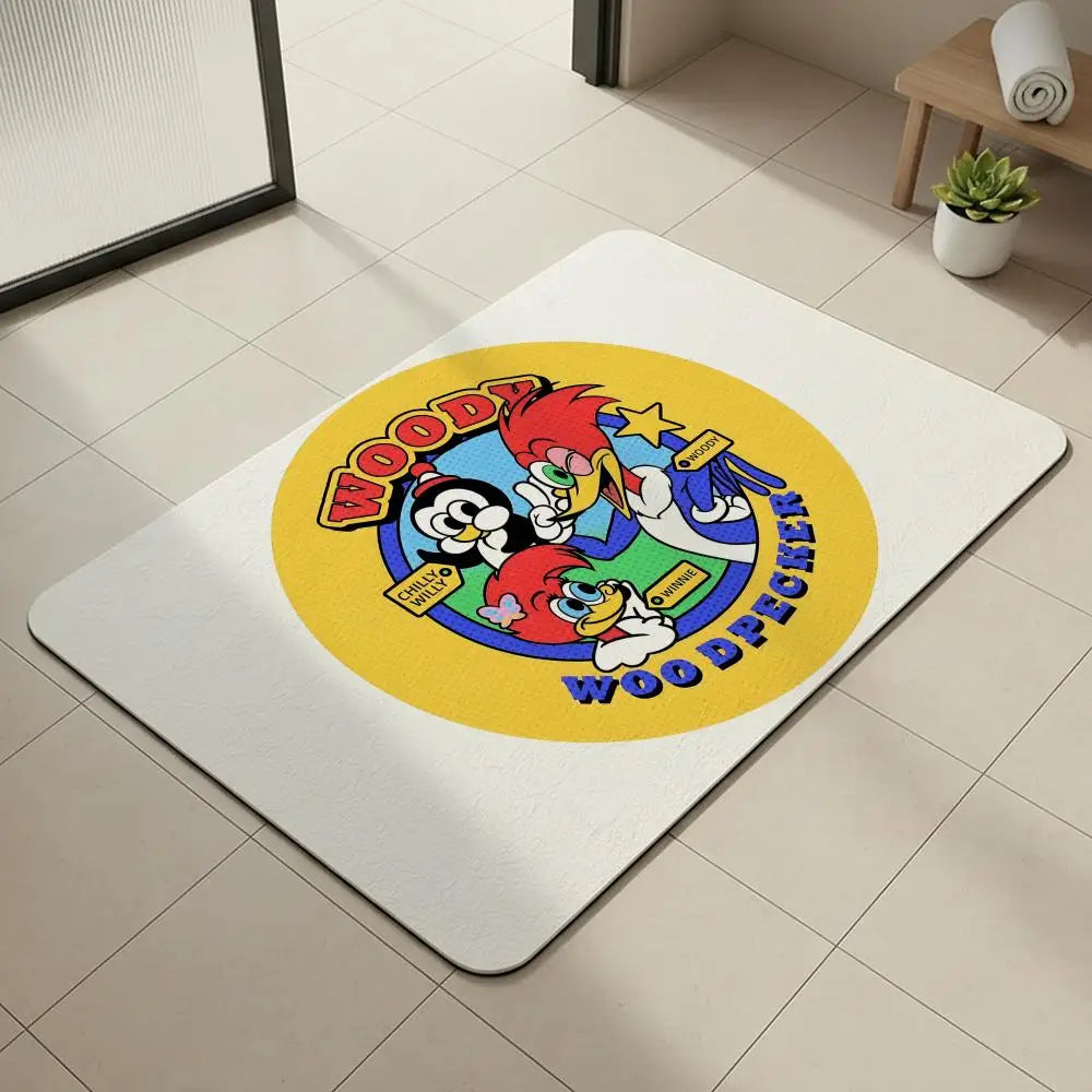 Woody Woodpecker Diatomite Bath Mat – Quick Dry & Non-Slip Diatomite Bath Mat Axl White10 50x80cm