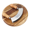 Double Blade Rocker Chopper – Stainless Steel Pizza & Salad Knife Rocker Chopper Knife Axl 2pcs