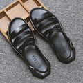 YBQJOO Men's Non-Slip Flat Beach Sandals | Buckle Strap Men's Beach Sandals Axl Black 41