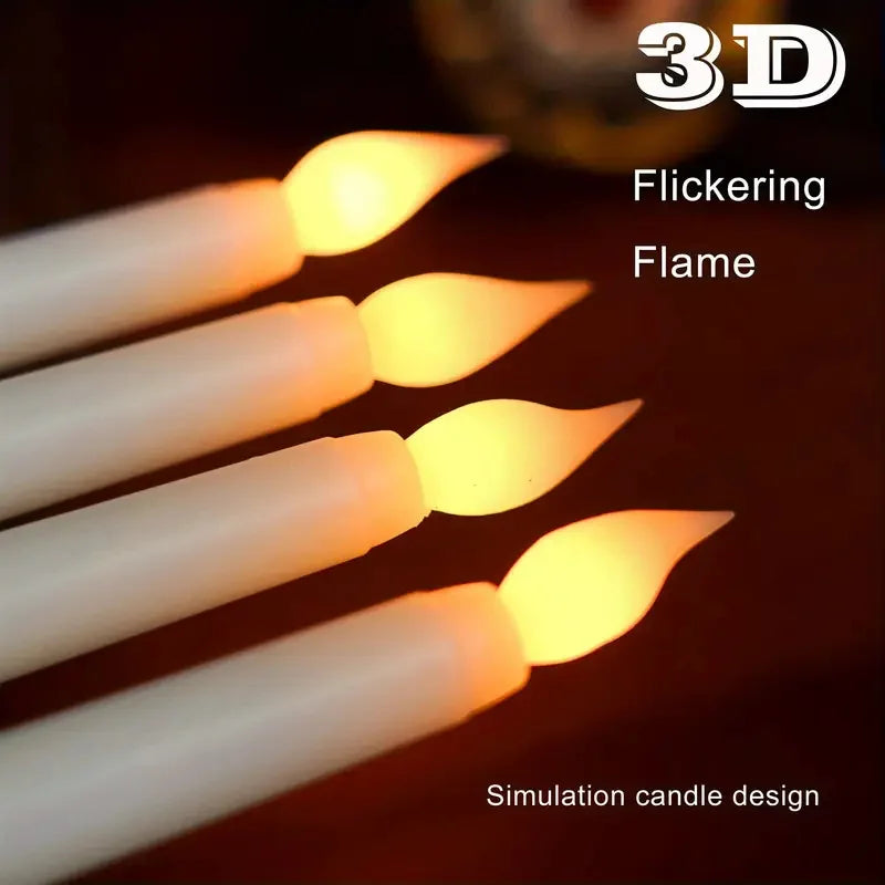 LED Flameless Taper Candles – 6/12 Pc Flickering Set Flameless Taper Candles Axl