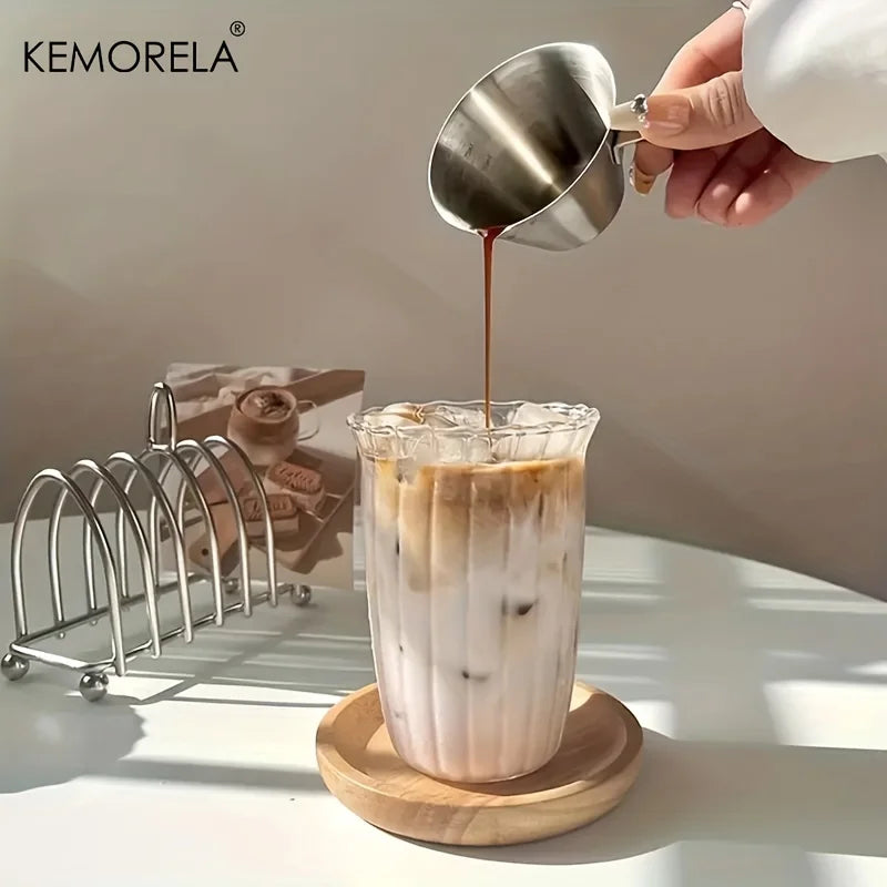 KEMORELA Vertical Stripe Glass Set – 4/6 Pc Cocktail Cups Glassware Set Axl