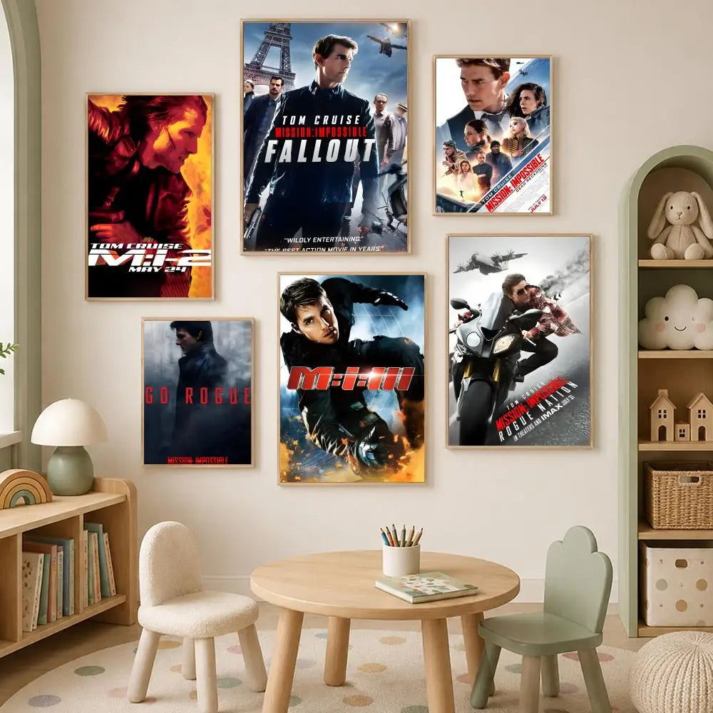 Mission Impossible Self-Stick HD PVC Wall Poster | Waterproof Wall Art Poster Axl
