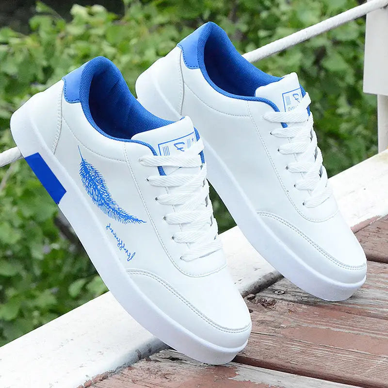 YBQJOO Flat Lace-Up Canvas Sneakers for Men – Sizes 34–47 Flat Canvas Sneakers Axl 8610-blue 42