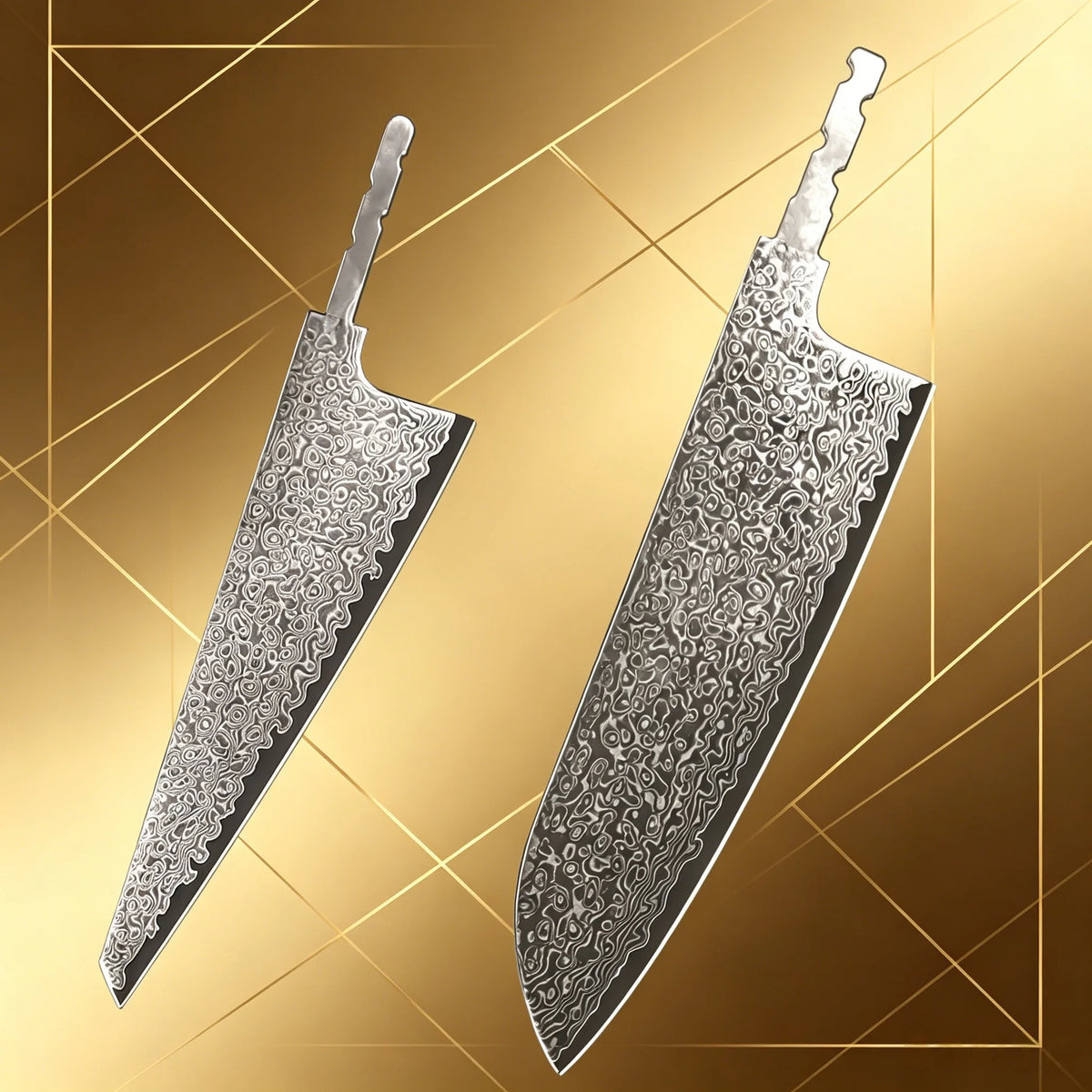 Damascus Steel Cleaver Blade Blank – Hand Forged DIY Knife Knife Blade Blank Axl