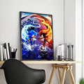 Anime Sonic Canvas Wall Art Poster – Unframed Home Decor Canvas Wall Art Axl Black5 40X50cmFrameless